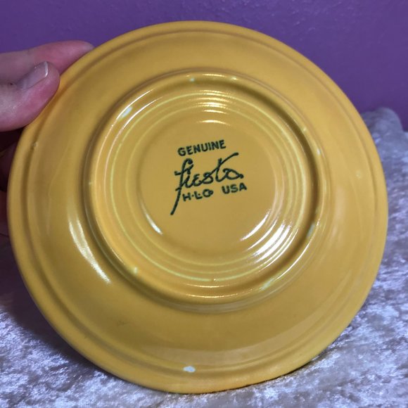 Genuine Fiesta Vintage Yellow Mug with Matching Saucer GUC Retro Kitchen Tea Cup - Picture 11 of 12